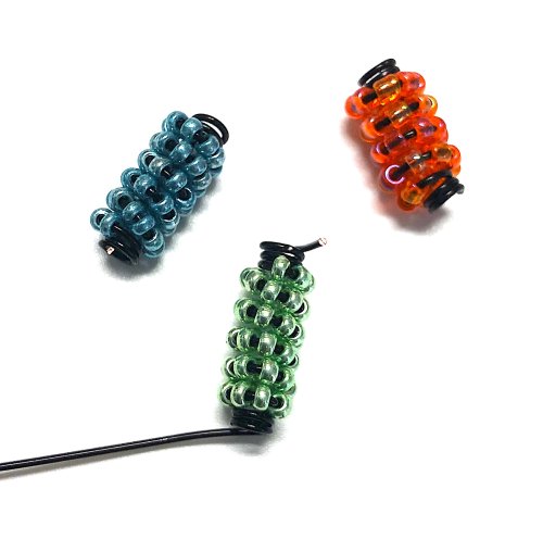 Kristal Wick's Spicy Wire and Chain Beaded Links Necklace - , Contemporary Wire Jewelry, Coiling, Coiling Wire, Wire Coiling, Wire Wrapping, Wrapping, Wire Wrapping Jewelry, Slide the bead off the pliers jaw